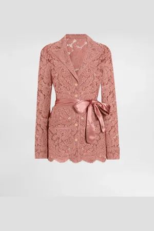 Dolce & Gabbana Floral Cordonetto Lace Pajama Shirt With Dg Logo - Woman Shirts And Tops 36