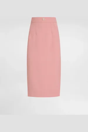 Dolce & Gabbana Calf-length Wool Pencil Skirt With Dg Logo - Woman Skirts 36