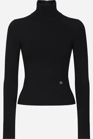 Dolce & Gabbana Viscose Turtle-neck Sweater With Dg Logo - Woman Sweaters And Cardigans 40