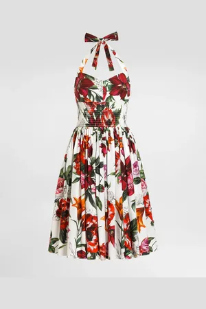 Dolce & Gabbana Flower- Poplin Dress - Woman Dresses 36