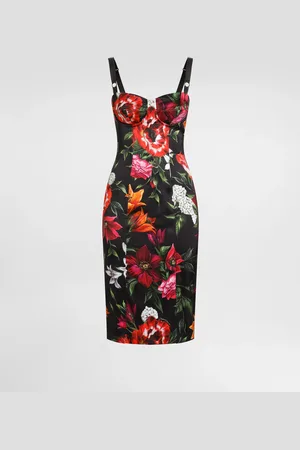 Dolce & Gabbana Flower- Satin Dress - Woman Dresses 40