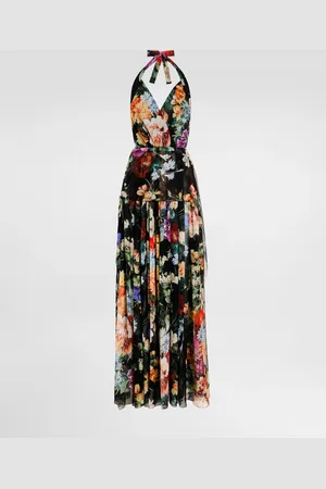 Dolce & Gabbana Flower Bouquet- Long Chiffon Dress - Woman Dresses 40