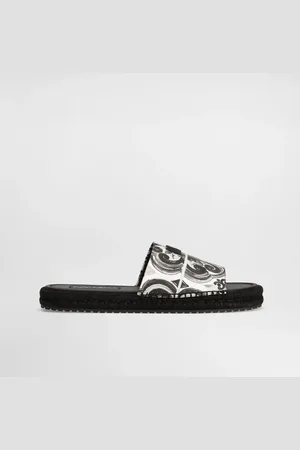 Dolce & Gabbana Shell-print Canvas Espadrille Sandal - Man Sandals And Slides 40