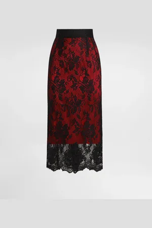 Dolce & Gabbana Lace Calf-length Pencil Skirt With Contrasting Lining - Woman Skirts 48