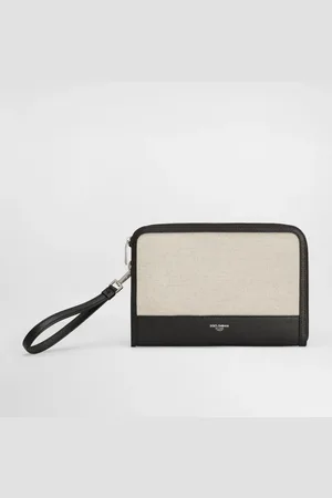 Dolce & Gabbana Salt&pepper Calfskin Atene Clutch Bag - Man Briefcase And Clutches Onesize