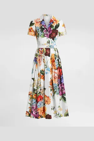 Dolce & Gabbana Flower Bouquet- Poplin Dress - Woman Dresses 40