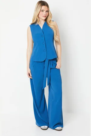 Dorothy Perkins Womens Belted Wide Leg Trouser