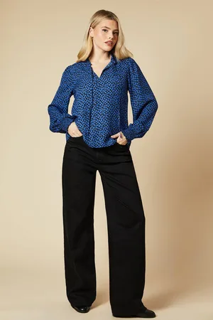 Dorothy Perkins Womens Blurred Spot Shirred Cuff Blouse