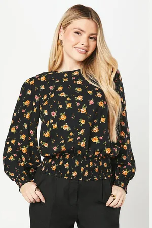 Dorothy Perkins Womens Ditsy Floral Shirred Hem Blouse