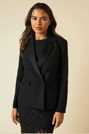 Dorothy Perkins Womens Double Breasted Satin Blazer