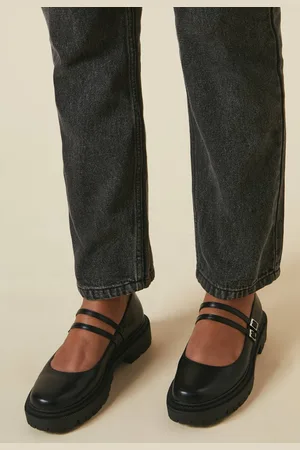 Faith Womens : Naomi Faux Patent Leather Chunky Mary-Jane Shoes