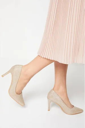 Dorothy Perkins Womens Wide Fit Dame High Stiletto Glitter Court Shoes