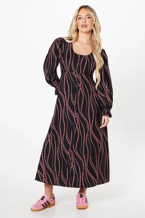 Dorothy Perkins Womens Petite Pink Spot Scoop Neck Shirt Dress