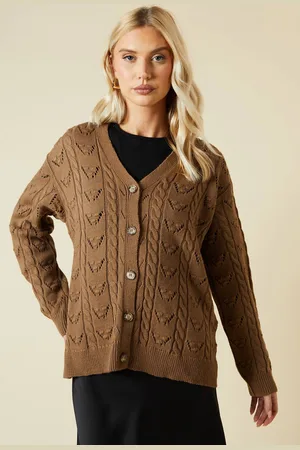 Dorothy Perkins Womens Pointelle Button Down Cardigan