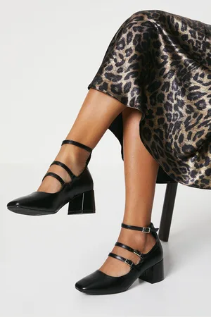 Faith Womens : Chantelle Square Toe Strappy Mary Jane Court Shoes