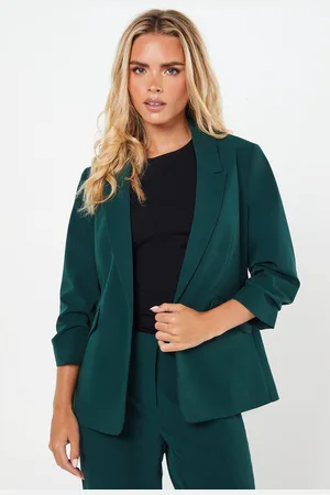 Dorothy Perkins Womens Petite Ruched Sleeve Blazer