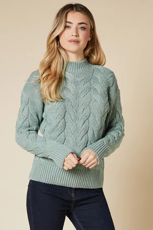 Dorothy Perkins Womens Cable Knit High Neck Jumper