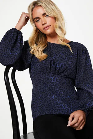Dorothy Perkins Womens Petite Animal Long Sleeve Tea Blouse