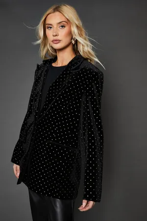Dorothy Perkins Womens Diamante Velvet Blazer