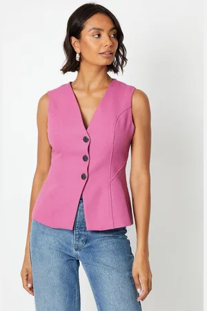 Dorothy Perkins Womens Petite Longline Tailored Sleeveless Blazer