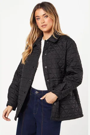 Dorothy Perkins Womens Quilted Padded Collar Short Puffer Coat