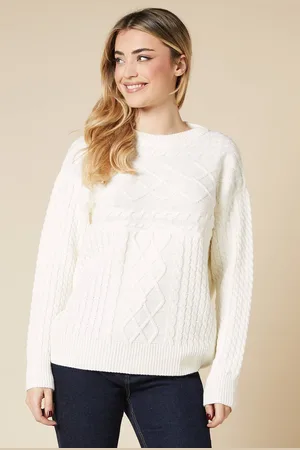 Dorothy Perkins Womens Cable Panel Crew Neck Jumper