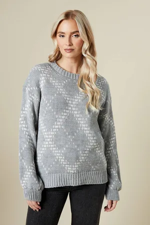 Dorothy Perkins Womens Argle Crew Neck Jumper