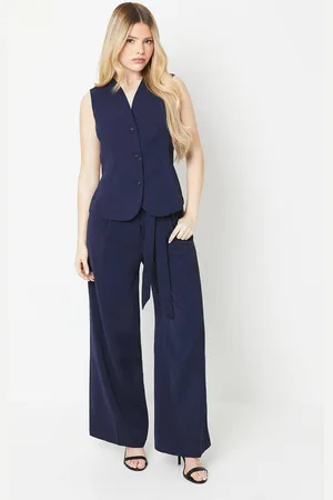 Dorothy Perkins Womens Belted Wide Leg Trouser