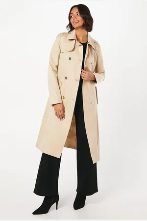 Dorothy Perkins Womens Gold Button Trench Coat
