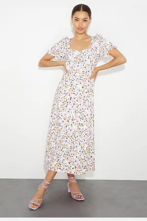 Dorothy Perkins Womens Petite Sweetheart Puff Midi Dress