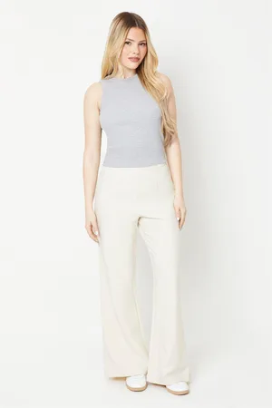 Dorothy Perkins Womens High Waisted Wide Leg Welt Pocket Trouser