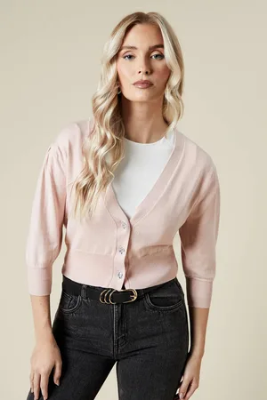 Dorothy Perkins Womens Button Through Cropped Cardigan