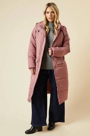 Dorothy Perkins Womens Petite Midi Luxe Quilted Padded Puffer Belted Coat