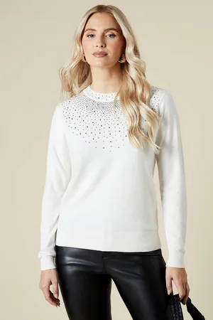 Dorothy Perkins Womens Sparkle Necklace Christmas Jumper