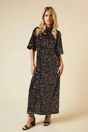 Dorothy Perkins Womens Petite Velvet Sequin Midi Dress