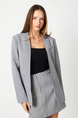 Dorothy Perkins Womens Collarless Gingham Blazer