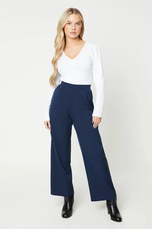 Dorothy Perkins Womens Petite Pull On Wide Leg Trouser