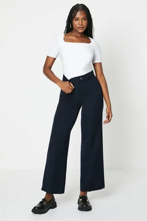 Dorothy Perkins Womens High Waist Wide Leg Tab Trouser