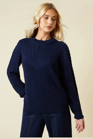 Dorothy Perkins Womens Cable Yoke Detail Crew Neck Jumper