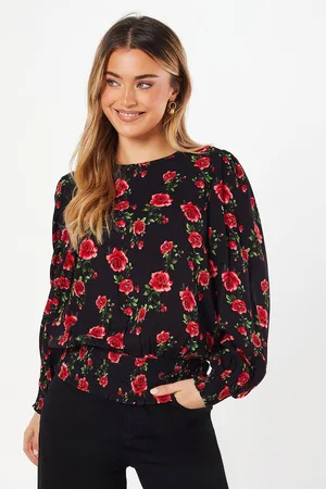 Dorothy Perkins Womens Shirred Hem Blouse