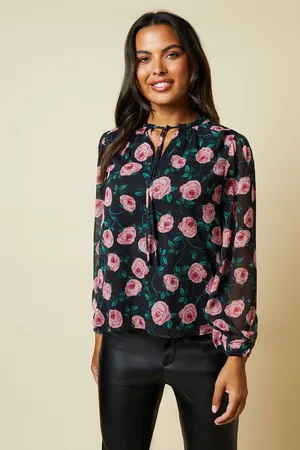 Dorothy Perkins Womens Floral Chiffon Overhead Shirt
