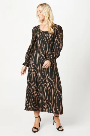 Dorothy Perkins Womens Abstract Spot Scoop Neck Shirt Dress