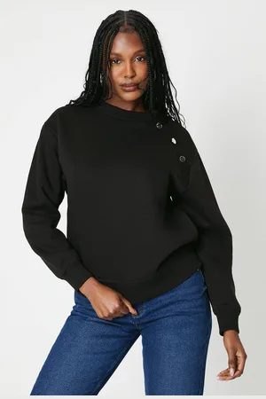 Dorothy Perkins Womens Button Shoulder Detail Sweatshirt