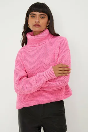 Dorothy Perkins Womens Longline Roll Neck Chunky Jumper