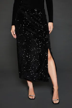 Dorothy Perkins Womens Tall Velvet Sequin Midi Skirt