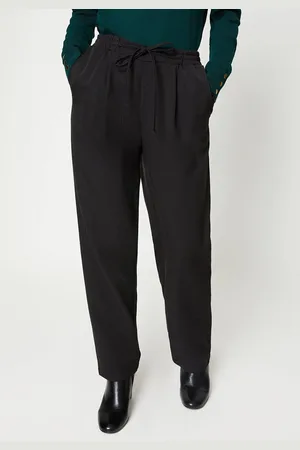 Dorothy Perkins Womens Petite Tie Waist Formal Straight Leg Trousers