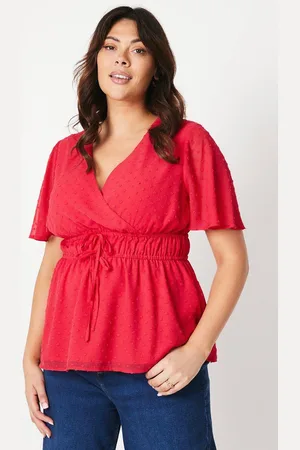 Dorothy Perkins Womens Curve Dobby Chiffon Wrap Top