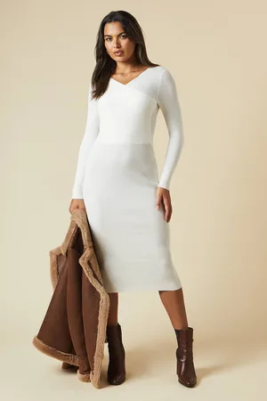 Dorothy Perkins Womens Wrap Front Knitted Midaxi Dress