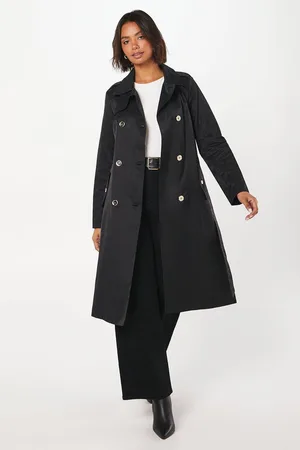 Dorothy Perkins Womens Gold Button Trench Coat