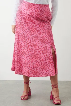 Dorothy Perkins Womens Curve Floral Midi Skirt
